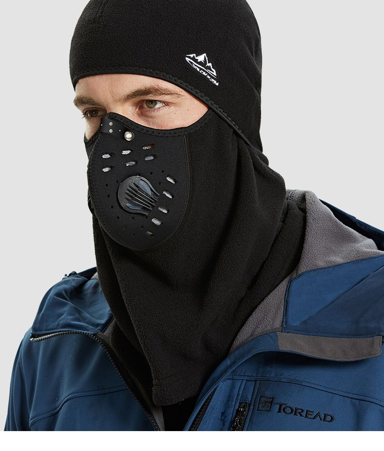 Golovejoy Winter Windproof Balaclava With Filter Valve - Fleece-Lined Face Mask For Cycling, Outdoor Sports & Cold Weather Protection_voghion.com