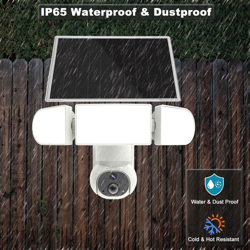 Outdoor Garden Light Camera 4MP Wireless Low Power Floodlight UBox Solar Monitor Camera_voghion.com