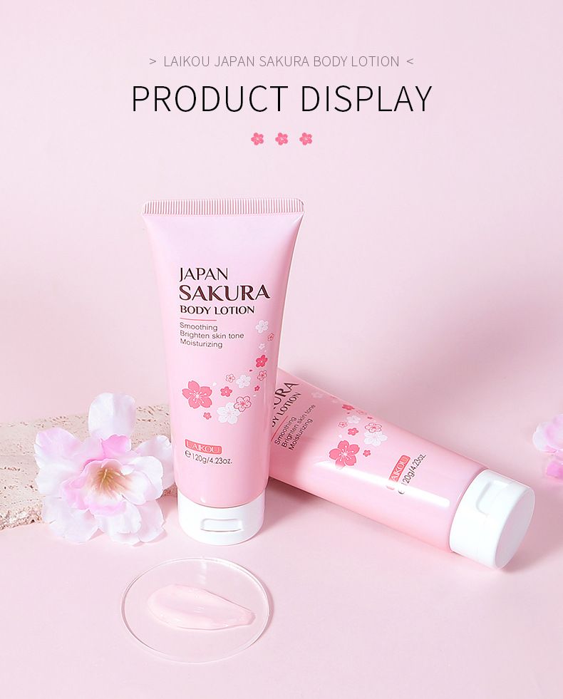 LAIKOU Sakura Body Lotion 120 g Feuchtigkeitsspendende und hydratisierende Körperlotion_voghion.com
