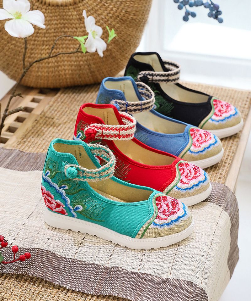 Hochhackige Damen-Einzelschuhe für den Frühling und Herbst mit großer weißer Sohle und erhöhten, schrägen Absätzen auf Leinwand_voghion.com