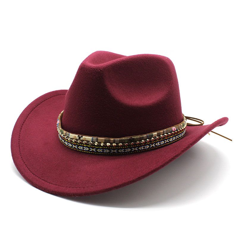 Western cowboy jazz autumn and winter British top hat, woolen hat_voghion.com
