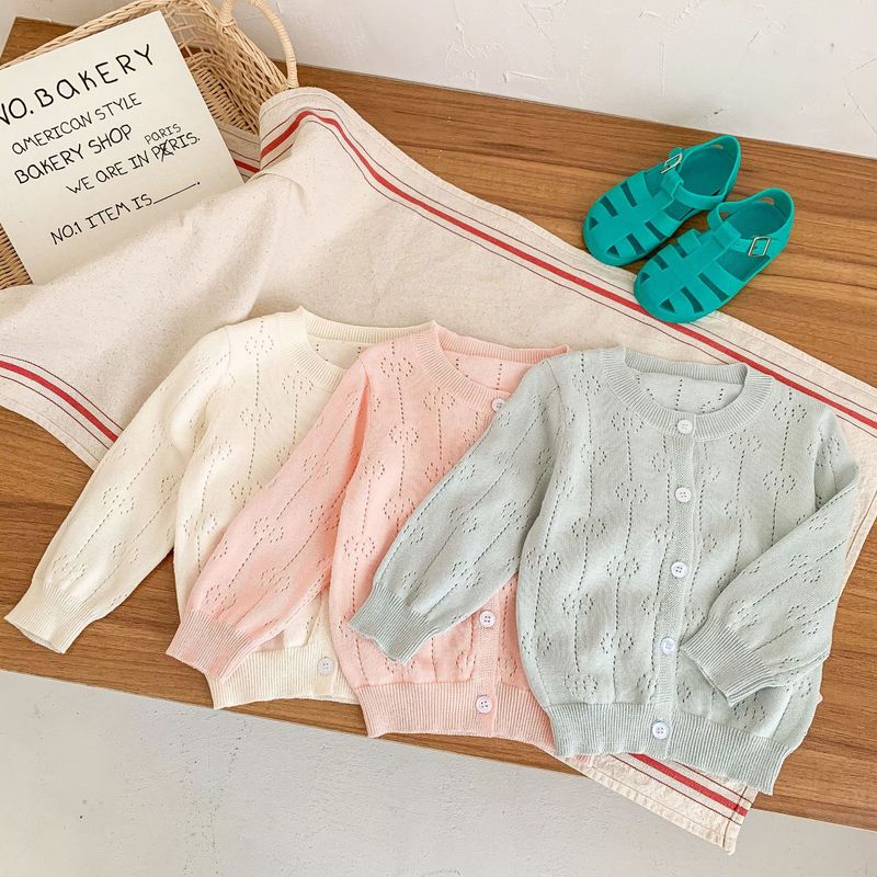 2024 Spring/Summer New Sweet Princess Solid Cardigan Sunscreen Air Conditioning Shirt Long sleeved Knitted Hollow Coat 3_voghion.com