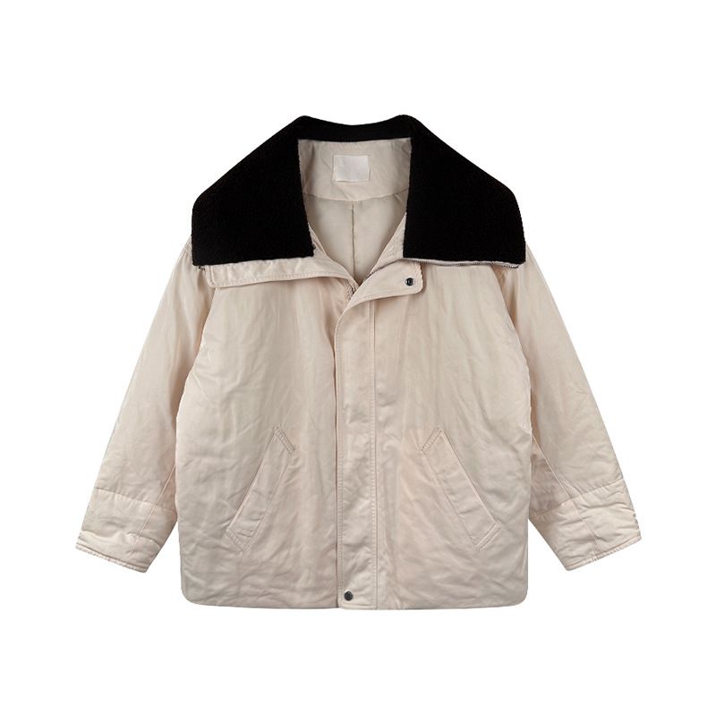Ovyang Barn Style Lamswollen Jas Jas Dames Herfst En Winter Casual Uniek Super Mooi Windjack_voghion.com