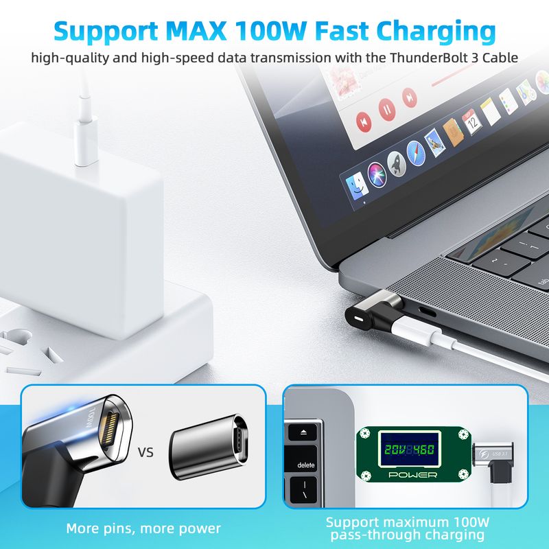 USB3.1 magnetiline USB-C adapter 10Gbp PD 100W kiirlaadimisega C-tüüpi pistik, andmete sünkroonimine, 24-pinniline 4K@60Hz magnetiga USB-C adapter_voghion.com