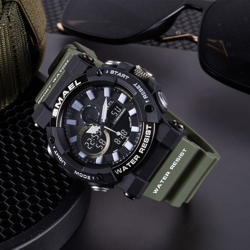 SMAEL Dual Display Digital Sports For Men Students Versatile Luminous Multifunctional Waterproof Electronic Watch_voghion.com