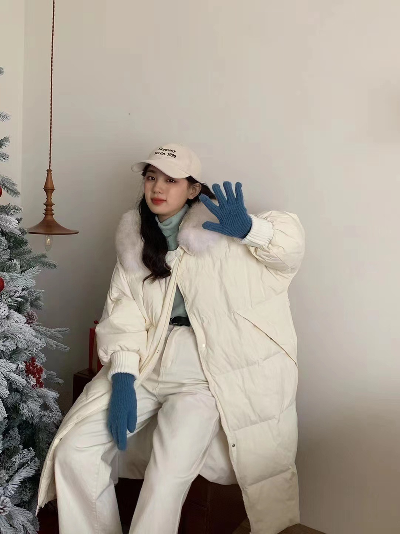 Damenmode lange Kapuzenjacke Warme Jacke_voghion.com