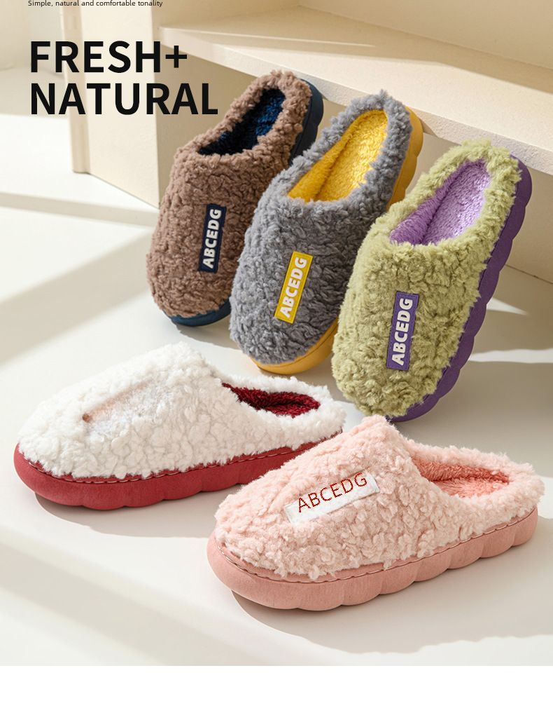 Online Promi Paar Herbst und Winter Baumwolle Hausschuhe Herren Indoor Home Warm Verdickt Confinement Outdoor Furry_voghion.com