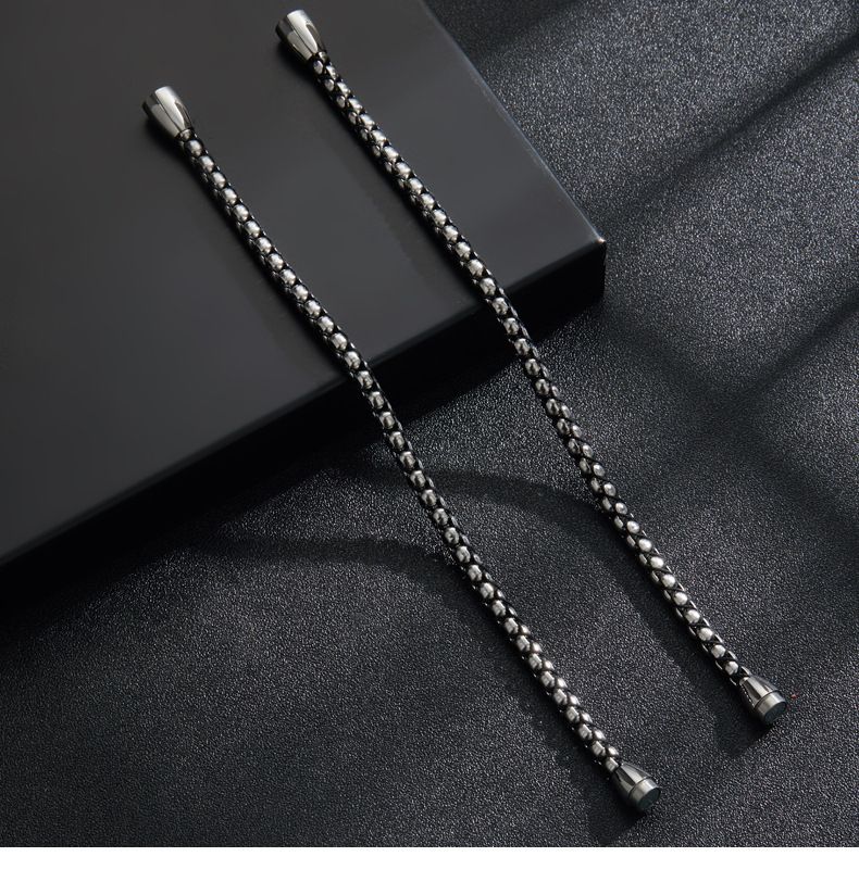 Braccialetti con ciondoli, braccialetti intrecciati in corda di pelle multistrato, braccialetti in pelle, braccialetti con fibbia magnetica in acciaio inossidabile da uomo_voghion.com