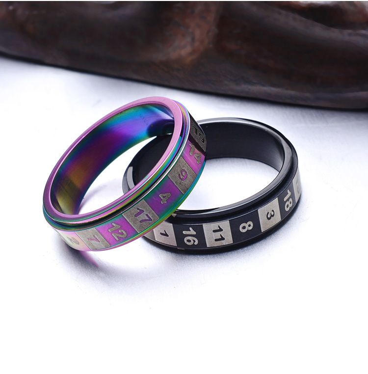 Anelli digitali in acciaio al titanio possono ruotare anelli di coppia sette colori accessori per gioielli personalizzati per le mani_voghion.com