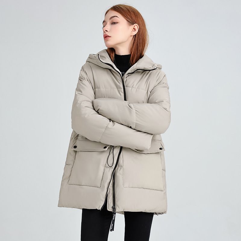 Women's Clothing Women's Oversized Puffer Jacket - Hooded Winter Coat With Quilted Detailing_voghion.com