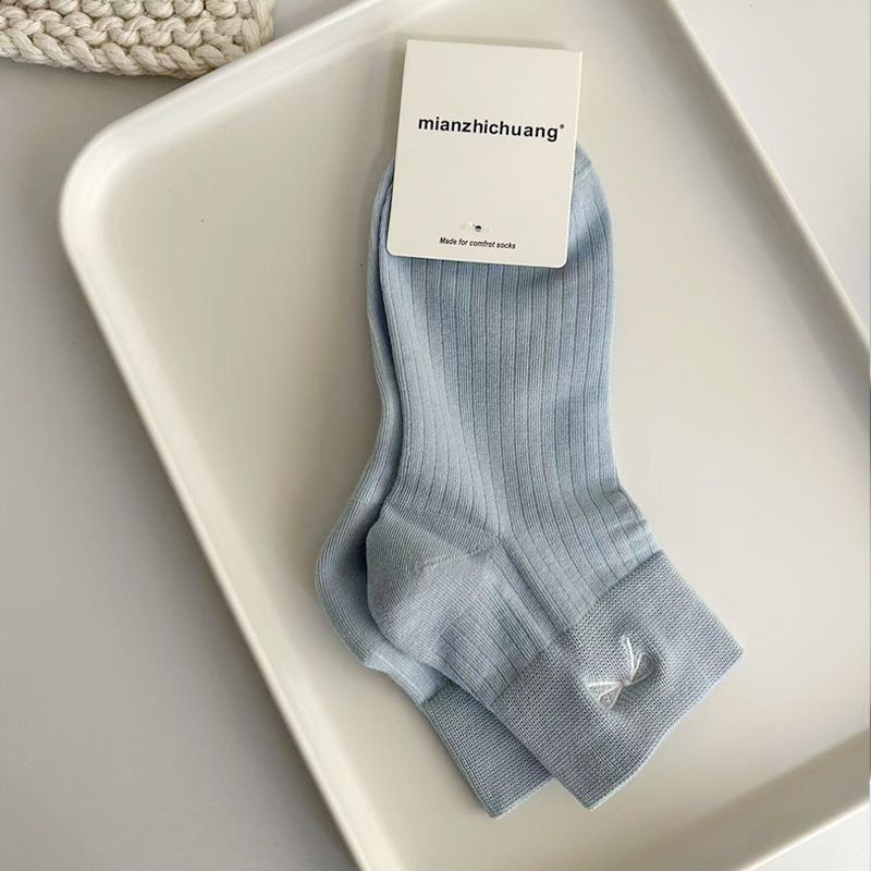 Internet Celebrity Bow Children's Summer Ballet Socks White Cotton Socks College Style_voghion.com