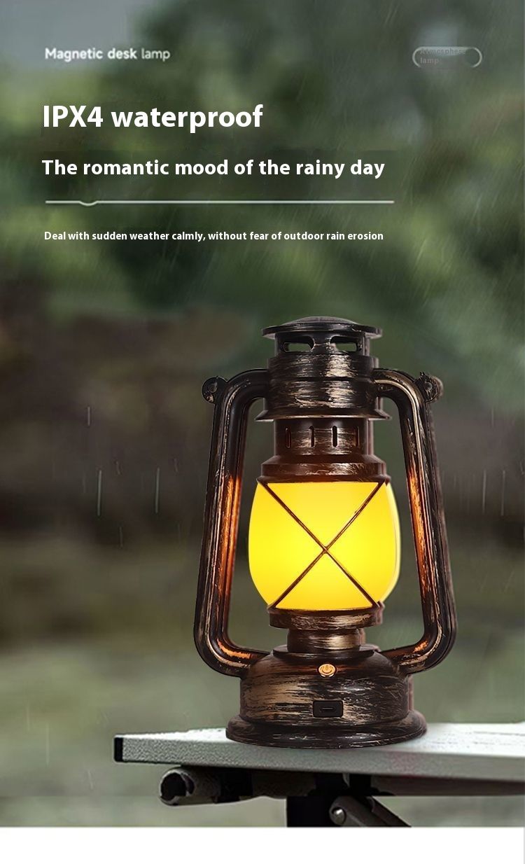 Rechargeable Bar Table Creative Camping Decorative Desk Outdoor Vintage Kerosene Lantern Script Murder Mystery Lamp_voghion.com