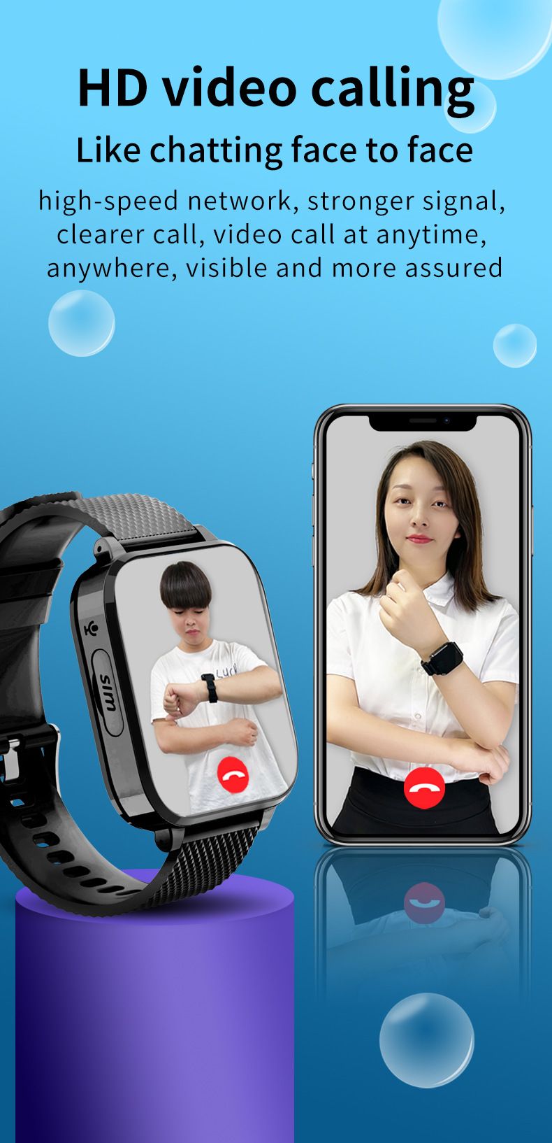 4G Kids Smartwatch GPS Tracker Video Call Student Phone T27 Kids Phone Watch_voghion.com