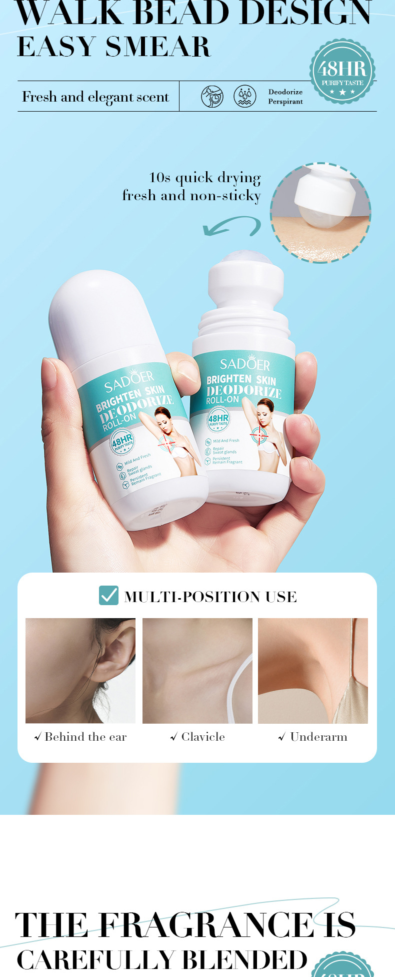 Full English Antiperspirant 50ml SADOER Long-lasting Fragrance Refreshing Non-sticky Roll-on Deodorant_voghion.com