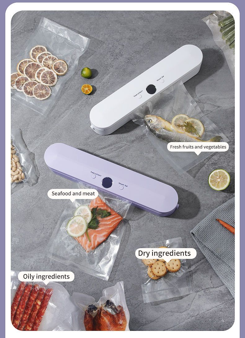 Sigillatrice per alimenti sottovuoto senza fili - Sigillatura e compressione per imballaggio completamente automatico per uso domestico_voghion.com