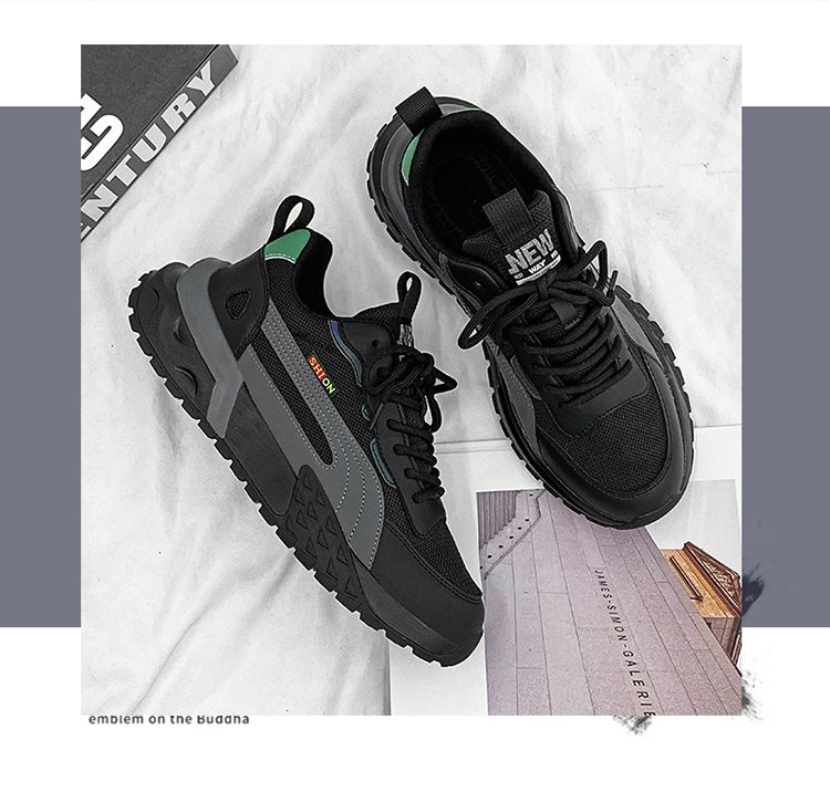 Scarpe sportive estive da uomo 2024 nuove in rete Forrest Gump per ragazzi, casual, da corsa, nere, da papà, Putian, alla moda_voghion.com