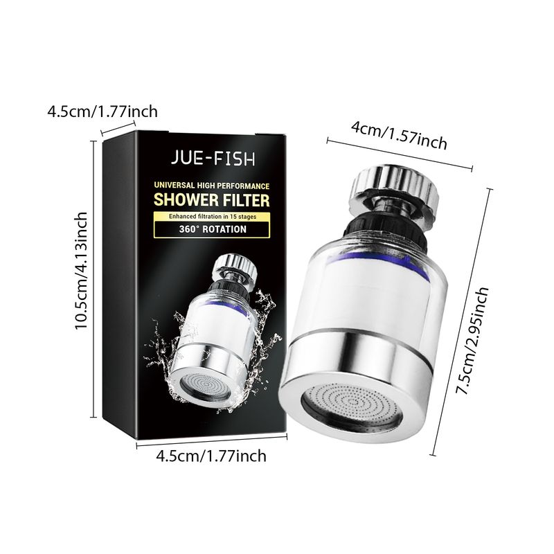 Jue-Fish Universal High Performance Shower Filter, 360° Rotating Head Filter Shower Water Kitchen Home Water Purifier_voghion.com