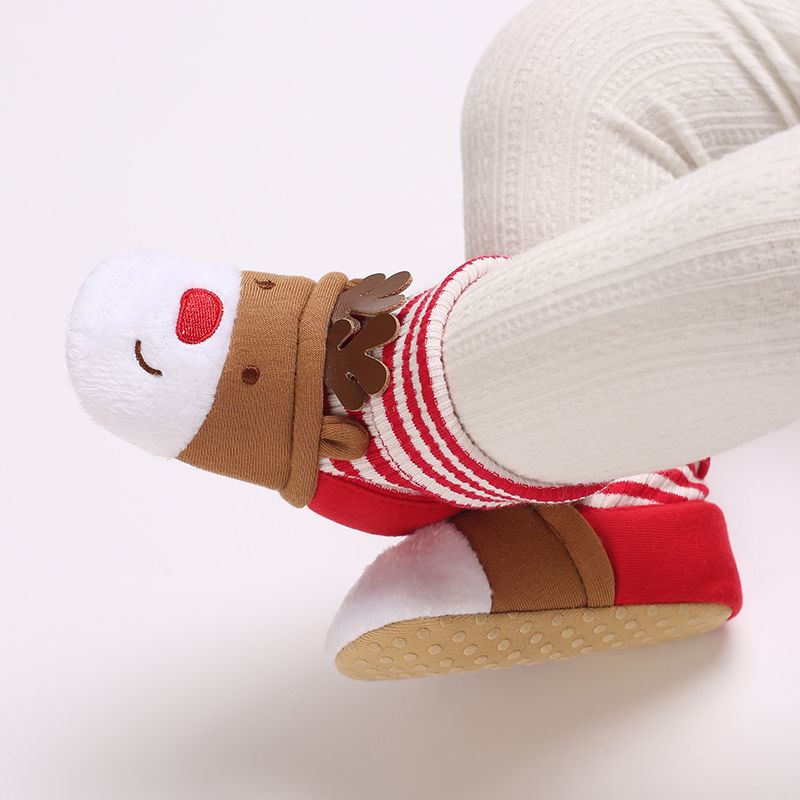 Weihnachtsschuhe für Neugeborene, Jungen und Mädchen, Kleinkinder, Lauflernschuhe, weiche Sohle, flache Säuglingsschuhe, warme Schneestiefel, 0–18 Monate_voghion.com