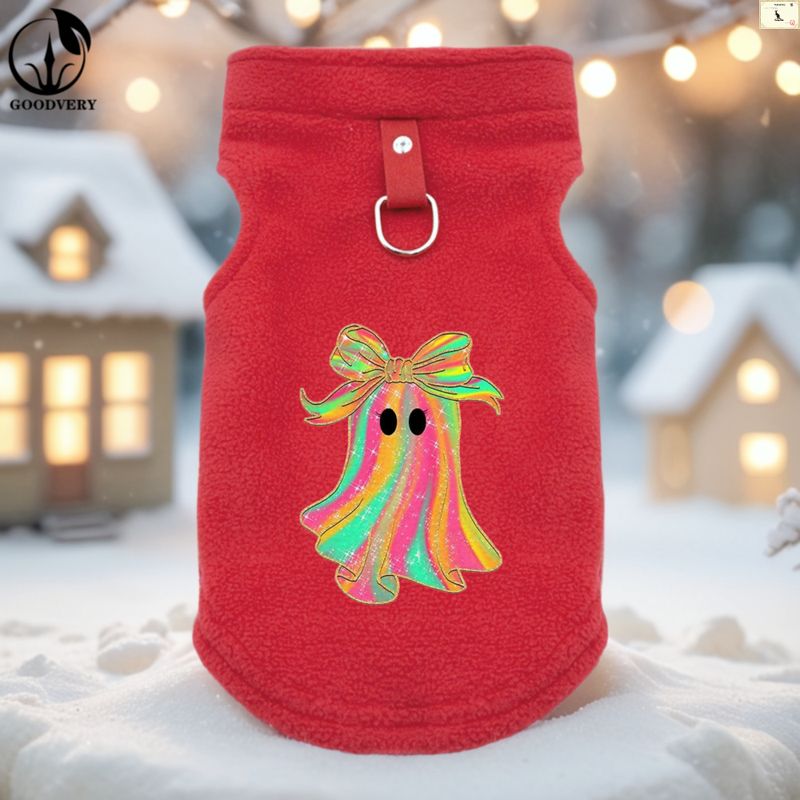 GOODVERY Halloween Style Mistery Pattern Print Pet Clothes Inverno Morbido Pile Pet Dog Clothes Puppy Clothing French Bulldog Coat Pug Costumes_voghion.com