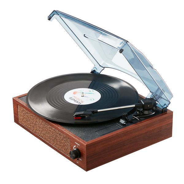 Platine vinyle VEVOR, 3 vitesses, entraînement par courroie, avec haut-parleurs stéréo 10 W intégrés, cartouche magnétique, prise en charge 33/45/78 tr/min, Bluetooth_voghion.com