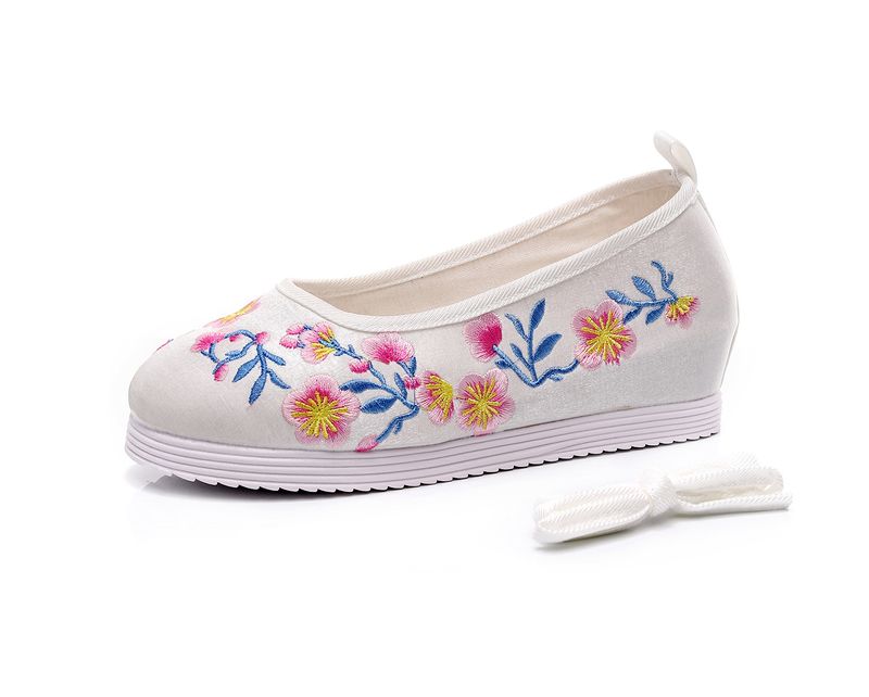 Scarpe da ballo da donna, punta tonda, stile Hanfu, primavera e autunno, costume antico in stoffa ricamata per studenti, spettacolo teatrale,_voghion.com