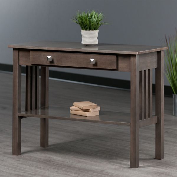 Stafford Console Hall Table; Oyster Gray_voghion.com
