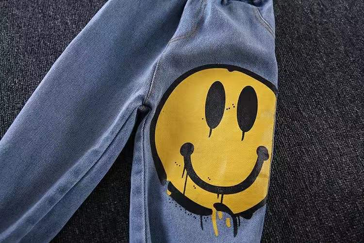 Cowboy da ragazzo con volto sorridente, nuova maglietta da 1 a 3 anni, set da due pezzi, per bambini, primavera e autunno alla moda_voghion.com