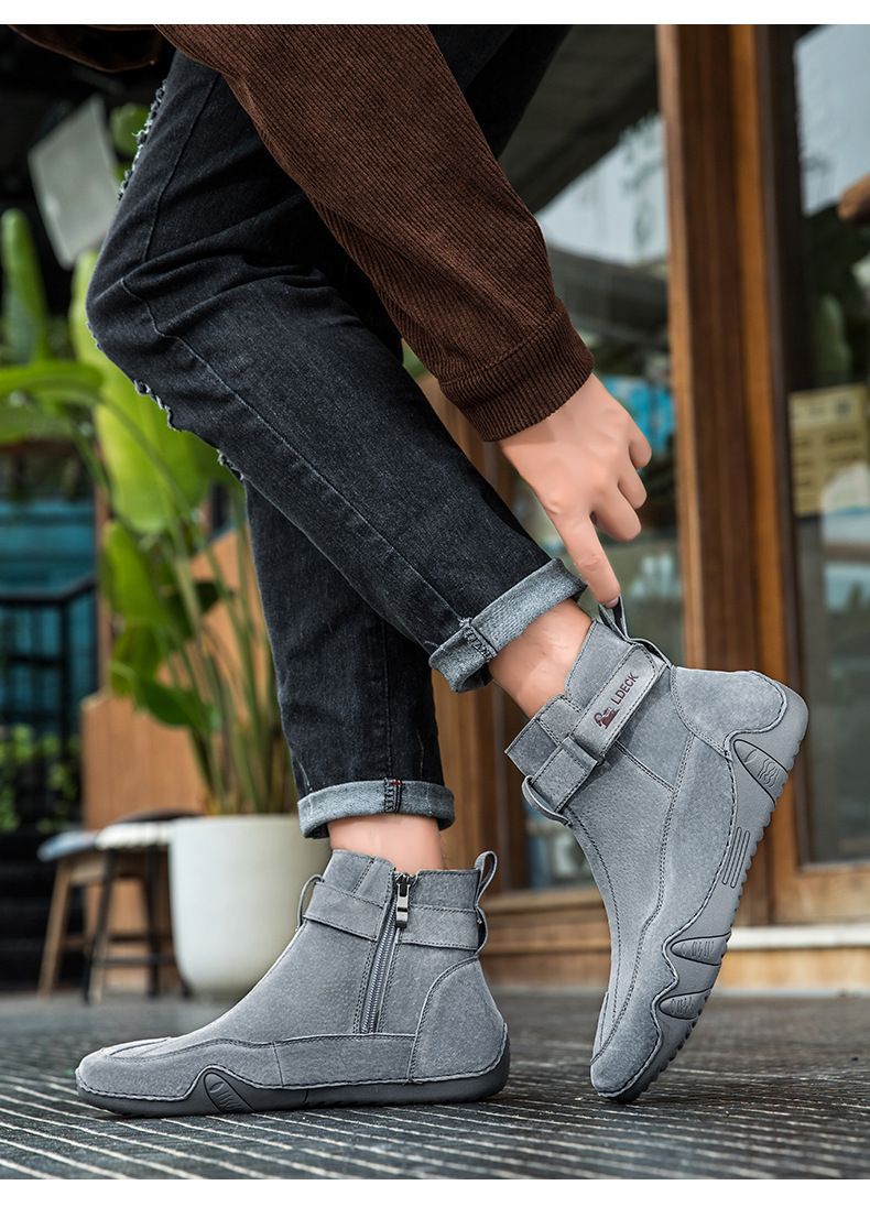 Stivali Martin da uomo in stile retrò, in pelle, di grandi dimensioni, alti, resistenti all'usura, scarpe casual da esterno_voghion.com