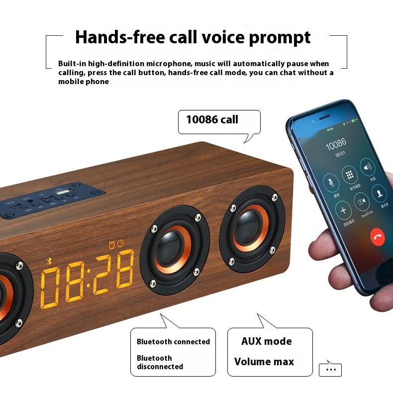 Trä Bluetooth-högtalare, Desktop Bully, Long Bar Sound System, Subwoofer, High Volym Wireless Home Ny modell_voghion.com