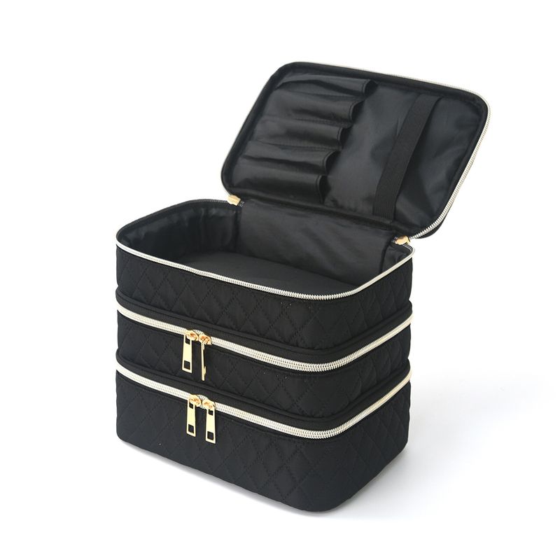 Trousse de toilette à trois compartiments, grande capacité et de haute qualité, sac de toilette portable, trousse de rangement cosmétique de voyage_voghion.com