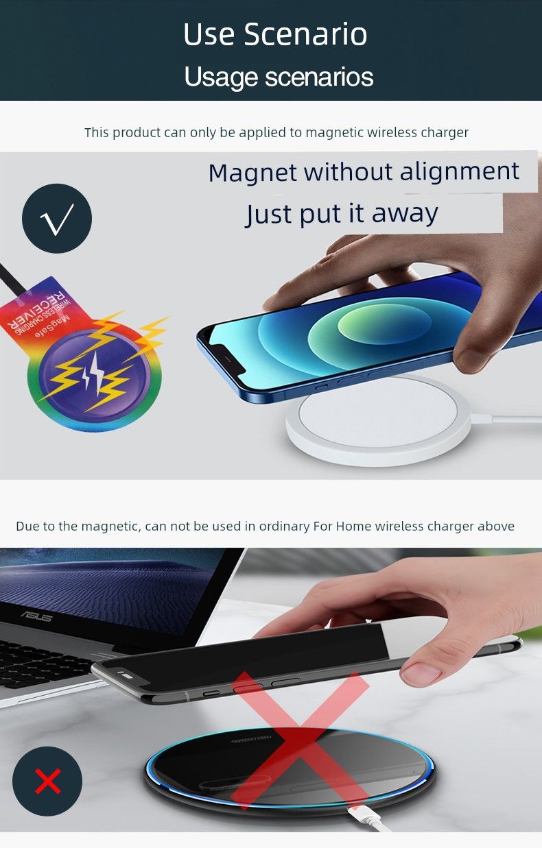 Ricevitore elettrico a ventosa magnetica da 10 W, 2 A, caricabatterie wireless universale per auto, compatibile con Oppo_voghion.com