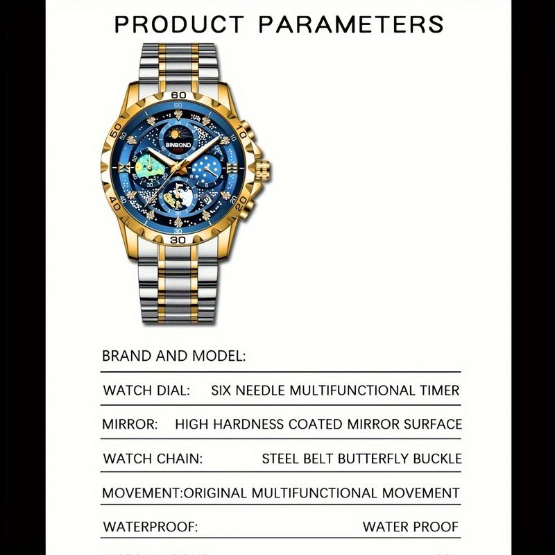 Orologi da uomo al quarzo con cielo stellato, squisiti, luminosi, piccoli, a tre perni, alla moda, da uomo, per affari_voghion.com