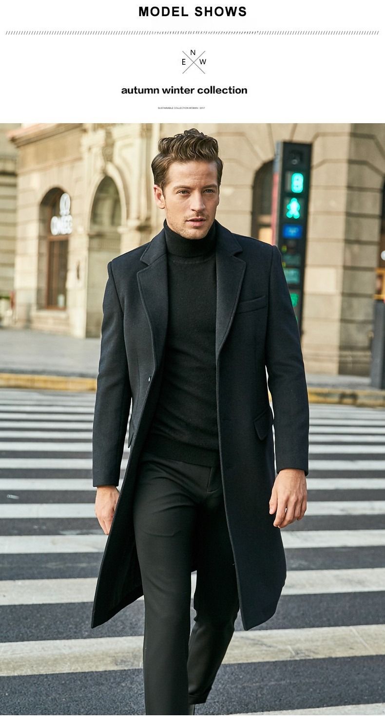 2025 Autumn And Winter Fashion Trench Coat Men, British Men's Long-sleeved Woolen Coat Autumn And Winter Woolen Coat Trend_voghion.com