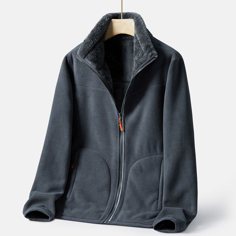 U Brand Same Style Outdoor Couple Base Layer Double-Sided Jacket Women Thickened Polar Fleece Sweatshirt Autumn Winter_voghion.com