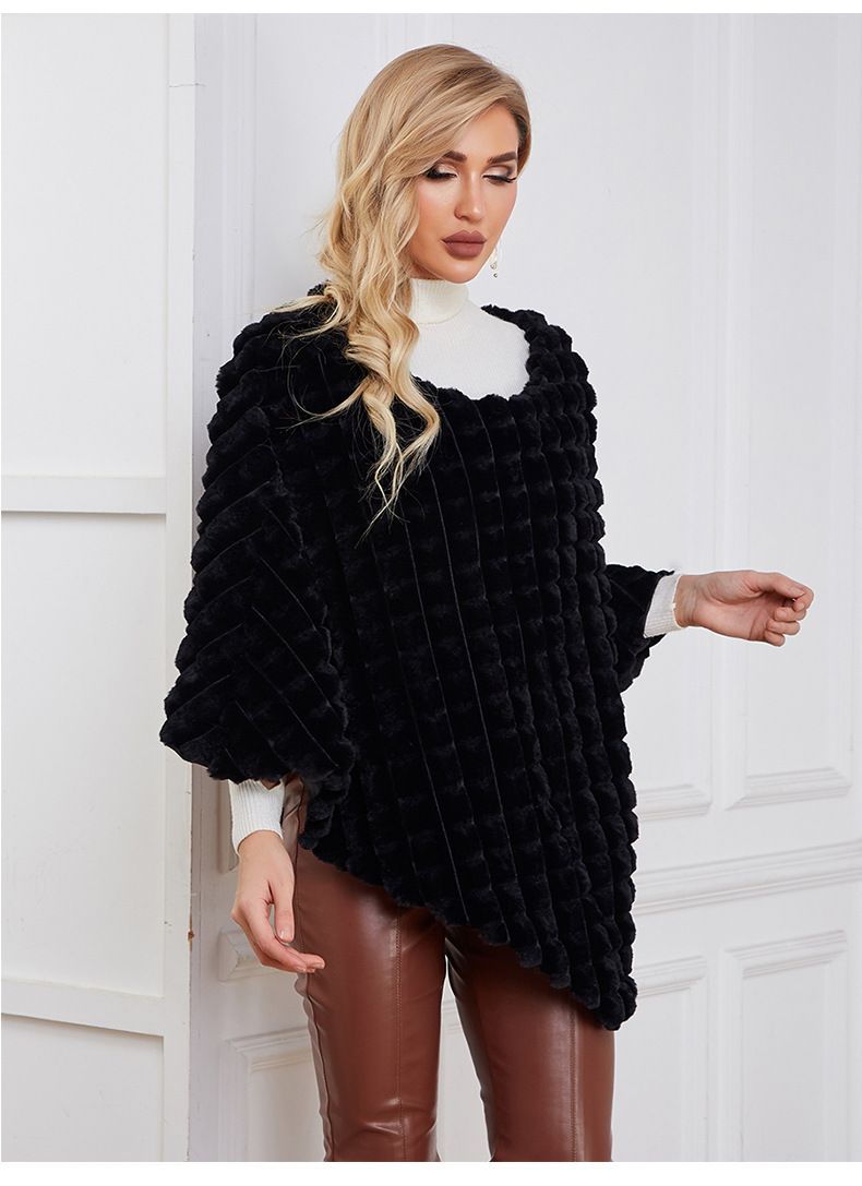 Women's fashion imitation fur coat solid color autumn winter warm_voghion.com