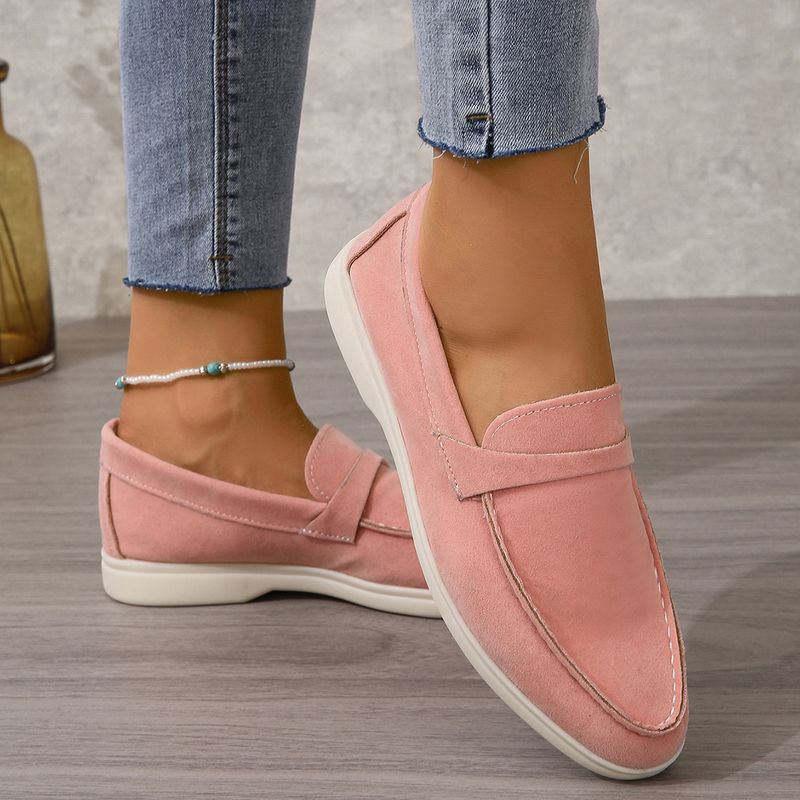 Slip-On-Loafer für Damen, mattierte, flache Retro-Einzelschuhe, große Freizeitschuhe_voghion.com