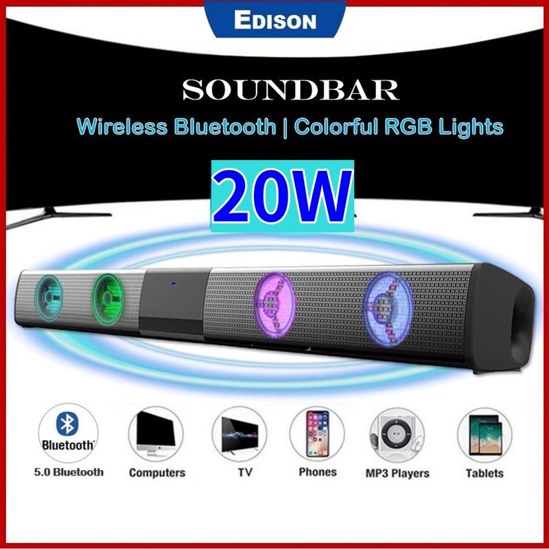 BS28E TV Trådløs Bluetooth Subwoofer 3D Stereo Surround Soundbar Hjemmekino Høyttaler FM-mottak Passer til_voghion.com