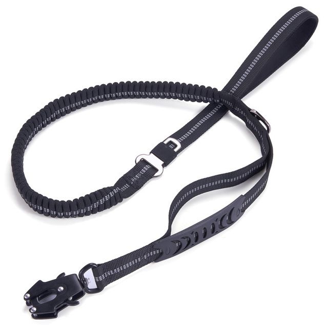 Krachtige tactische bungee-hondenriem zonder trekken, reflecterende schokabsorberende hondenriem met autogordel voor grote honden van PawParty Store_voghion.com