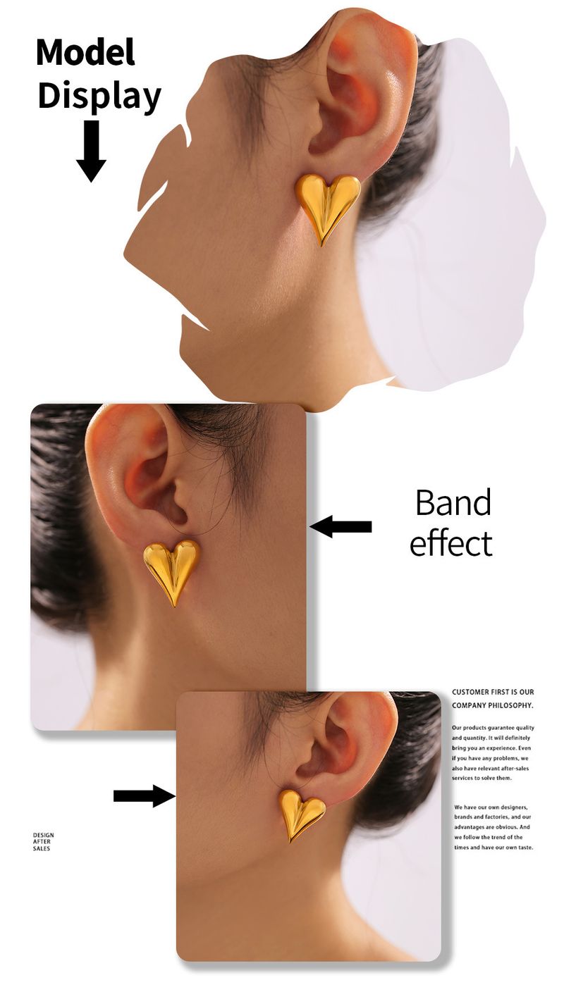 Geometric Love Earrings Women's Titanium Steel Earrings Summer Versatile Fashion Luxury Earrings_voghion.com