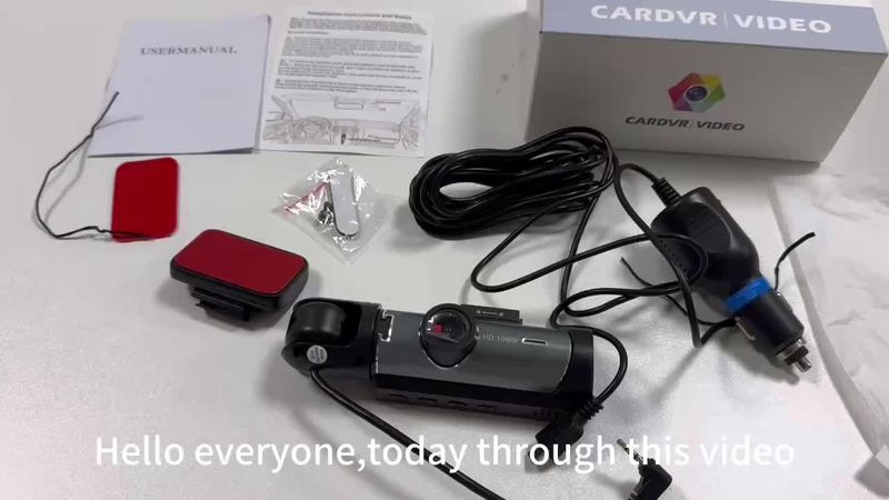 Schermo IPS da 8,03 cm, doppia telecamera, 1080P e visione notturna interna/in auto, sensore G, rilevamento del movimento, registrazione in loop_voghion.com