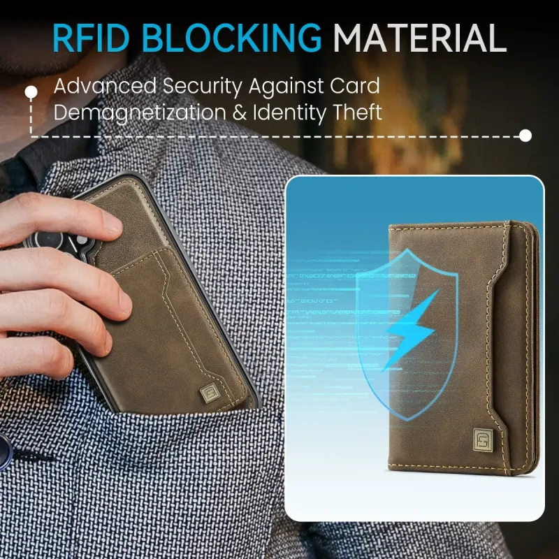 Custodia per telefono con porta carte magnetico staccabile con blocco RFID, mini portafoglio per iPhone 16 13 12 Pro Max 15 14 Plus, custodia in pelle PU_voghion.com