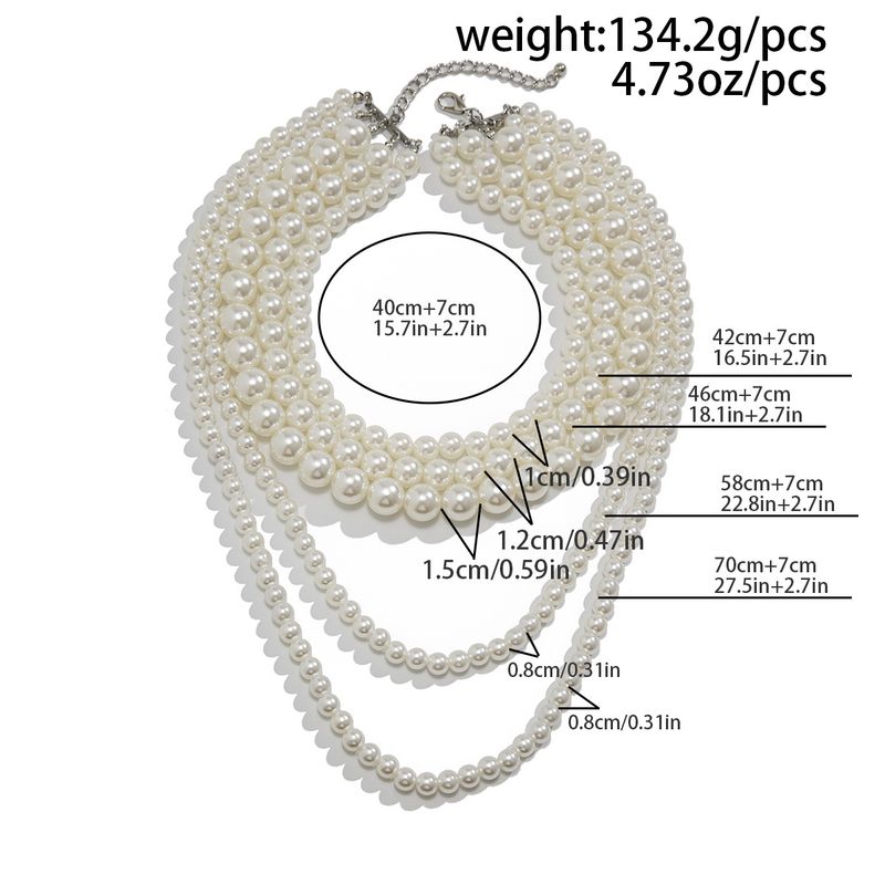 Collier Femme Collier Doré Pendentif Collier Bijoux En Or Personnalité Multicouche Perle Ras Du Cou Baroque Exagéré Longue Chaîne De Clavicule_voghion.com