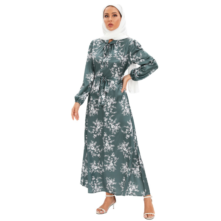 Vestido túnica de satén elegante para mujer._voghion.com