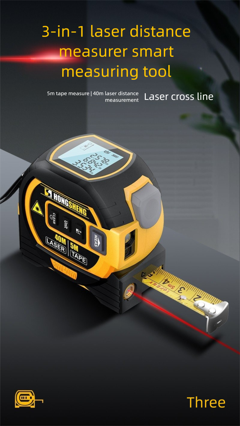 Direct Delivery 3-in-1 Measure Rangefinder Indoor Measuring Instrument Laser Tape_voghion.com