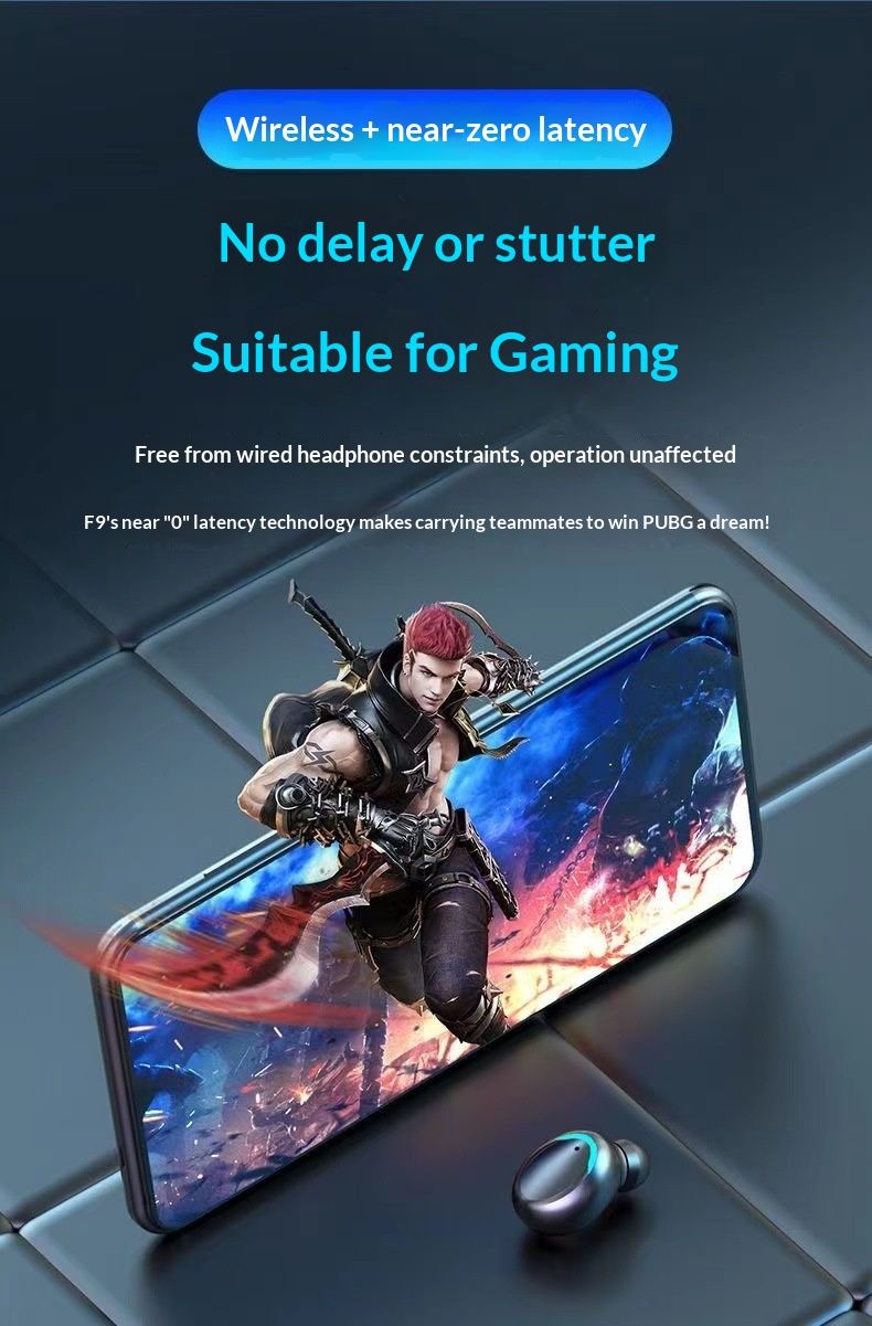 NeoGear F9 Neue grenzüberschreitende E-Commerce-fähige Dual-Ohrhörer mit digitalem Display, Powerbank-Funktion, Bluetooth 5.0 und intelligenter Geräuschunterdrückung_voghion.com