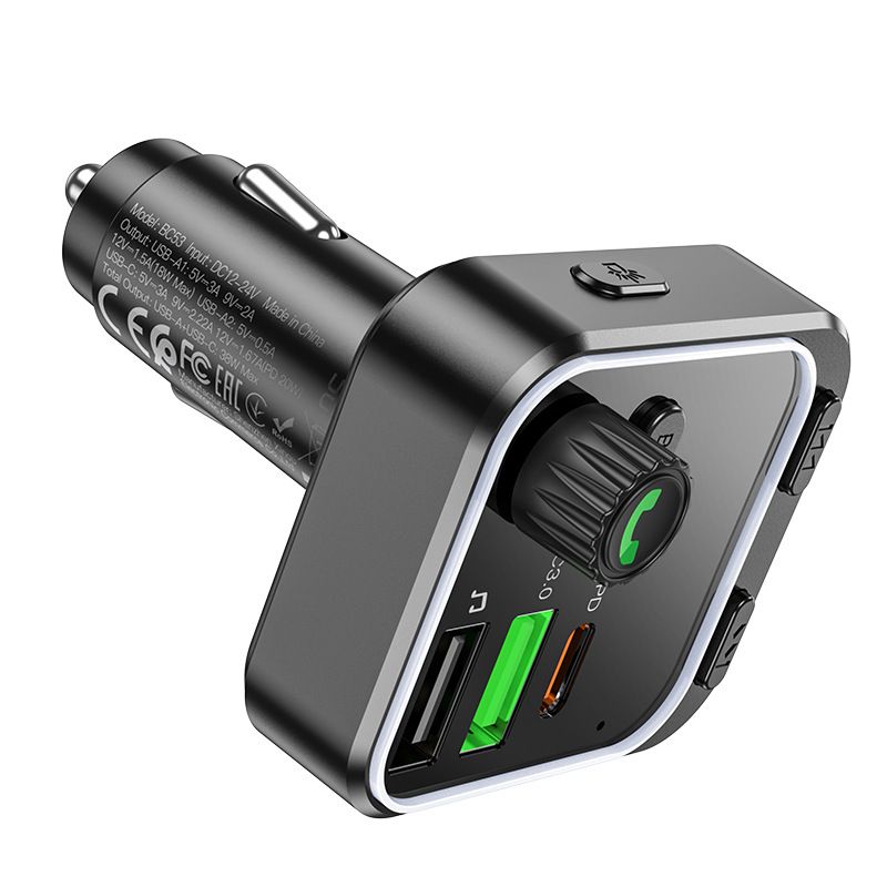Music Festival BC53 new product PD20W+QC3.0 in car Bluetooth FM transmitter with plug-in memory card_voghion.com