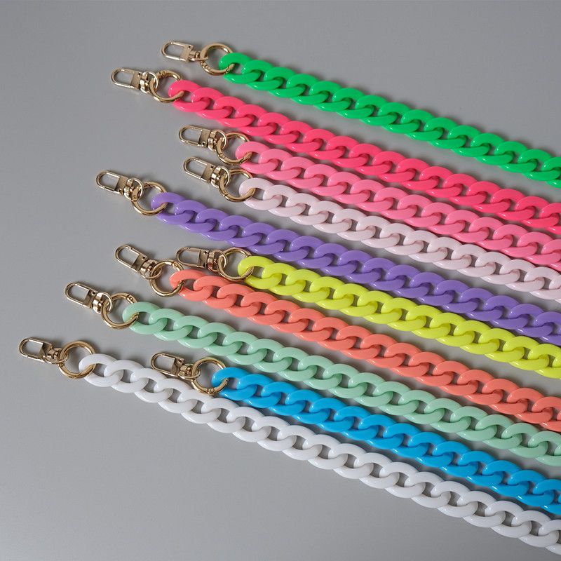 Candy Fishbone Colorful Acrylic Resin Contrast Color Handmade Detachable Thick Bag Decoration Chain_voghion.com