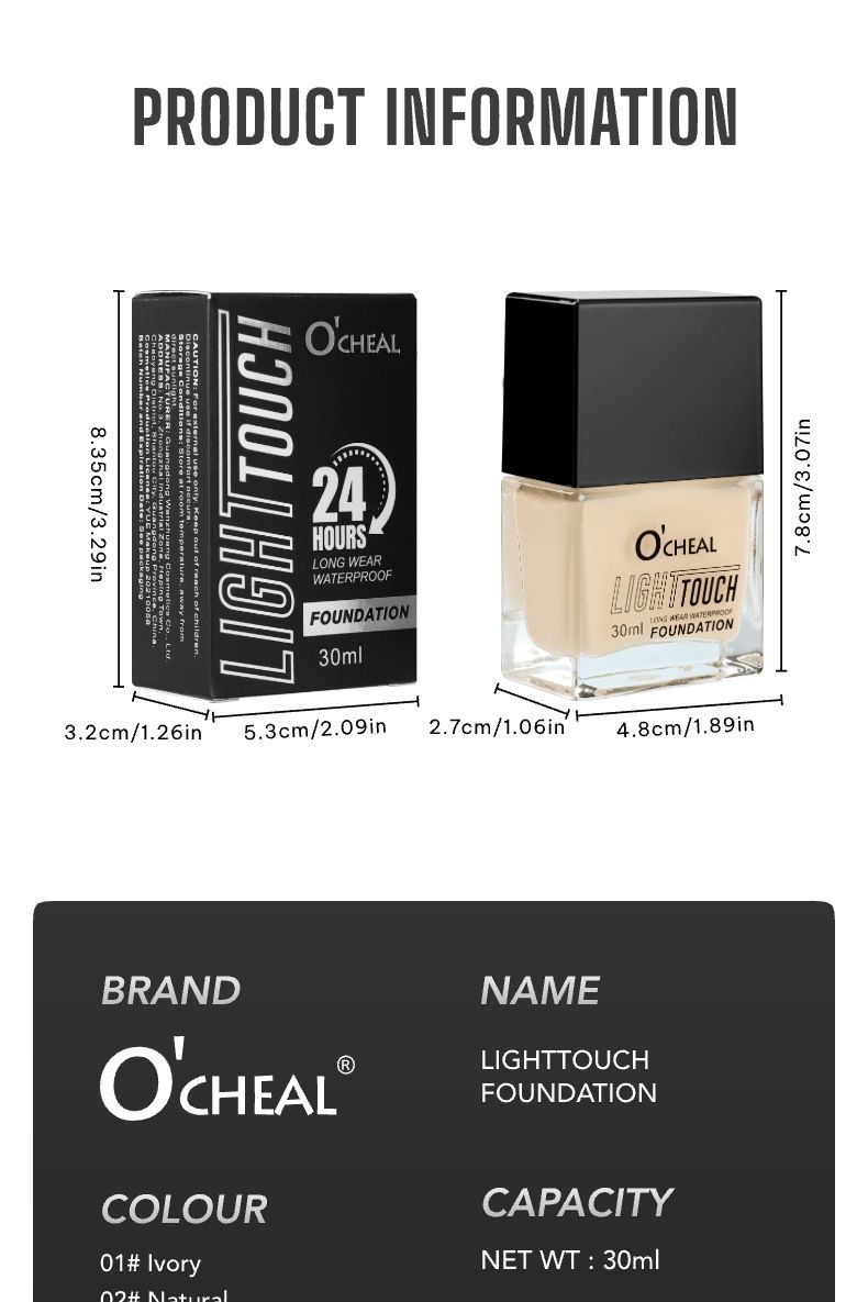 O'CHEAL Petite bouteille carrée de liquide changeant de température Évitez les crèmes pour le visage épaisses, tapotez doucement et absorbez avant d'appliquer_voghion.com