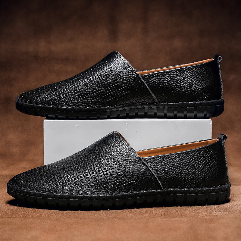 Scarpe da guida traspiranti basse, comode e comode, da uomo, in pelle, di qualità imbattibile, casual e alla moda._voghion.com