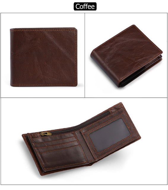 RFID-blokkoló férfi olajviasz bőr pénztárca férfi vintage tehén bőr pénztárca férfi kézzel készített bankjegy pénztárca érme pénztárca rövid pénztárca_voghion.com